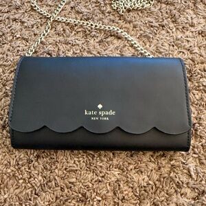 Kate Spade Black Wallet Purse with Gold Accents